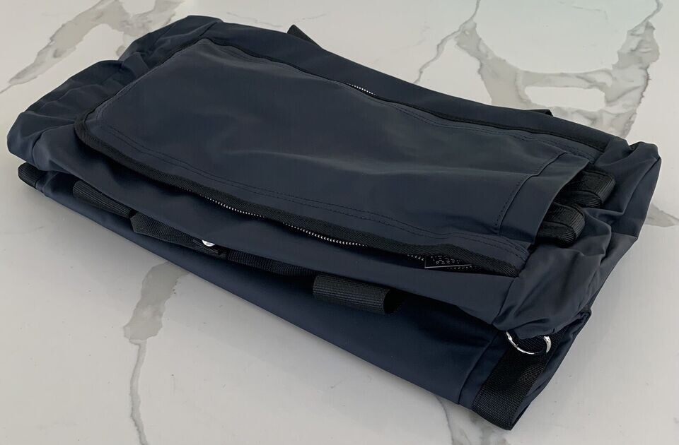 Versace Parfums Duffle dark blue Backpack faux leather gym Weekender travel Bag