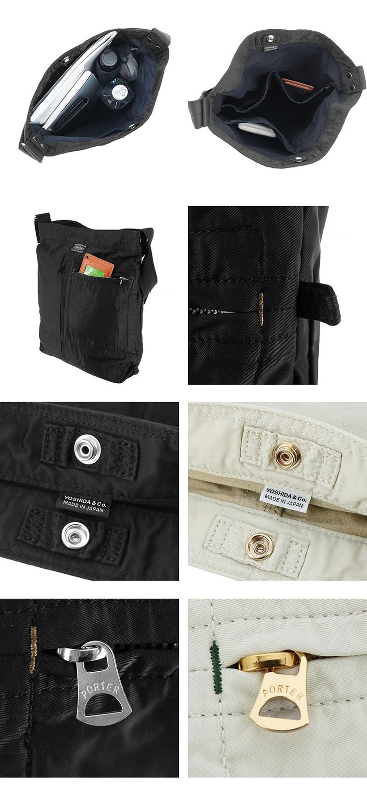 PORTER Mile Shoulder Bag, Yoshida & Co., Off-white, 754-15114