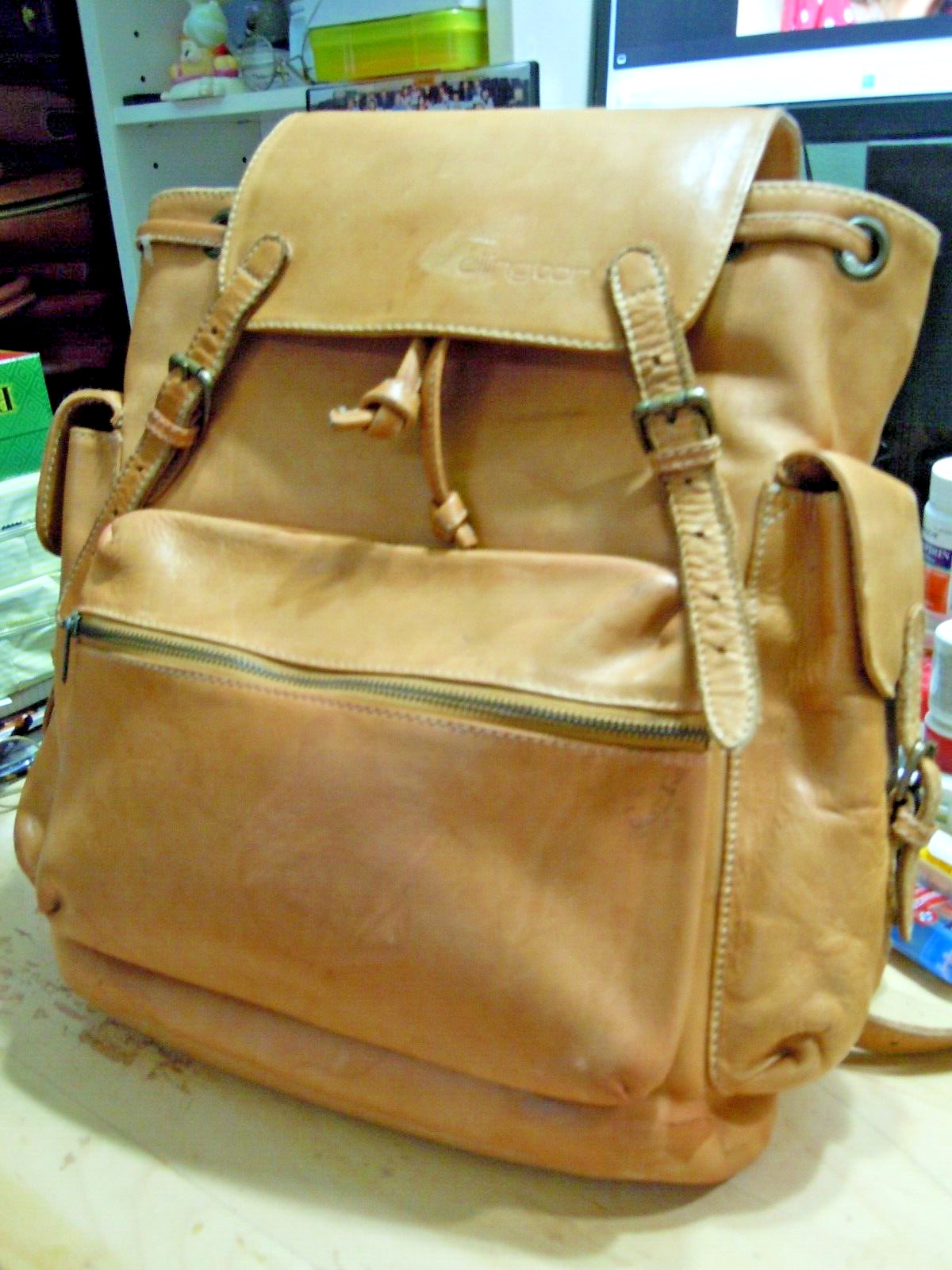 ELLINGTON Vintage Authentic Saddle Brown Leather large Backpack Bag #5