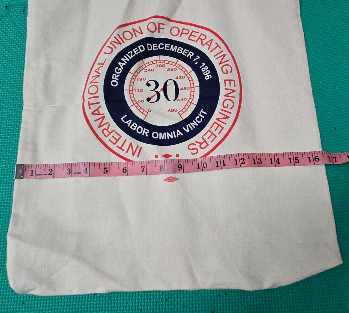International Union Of Operating Engineers Cavas Tote Bag 18X16.5″ Off White USA