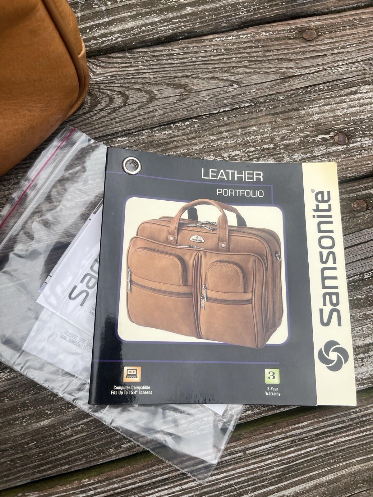 Samsonite Tan Full Grain Leather Portfolio Briefcase Bag Versatile Messenger