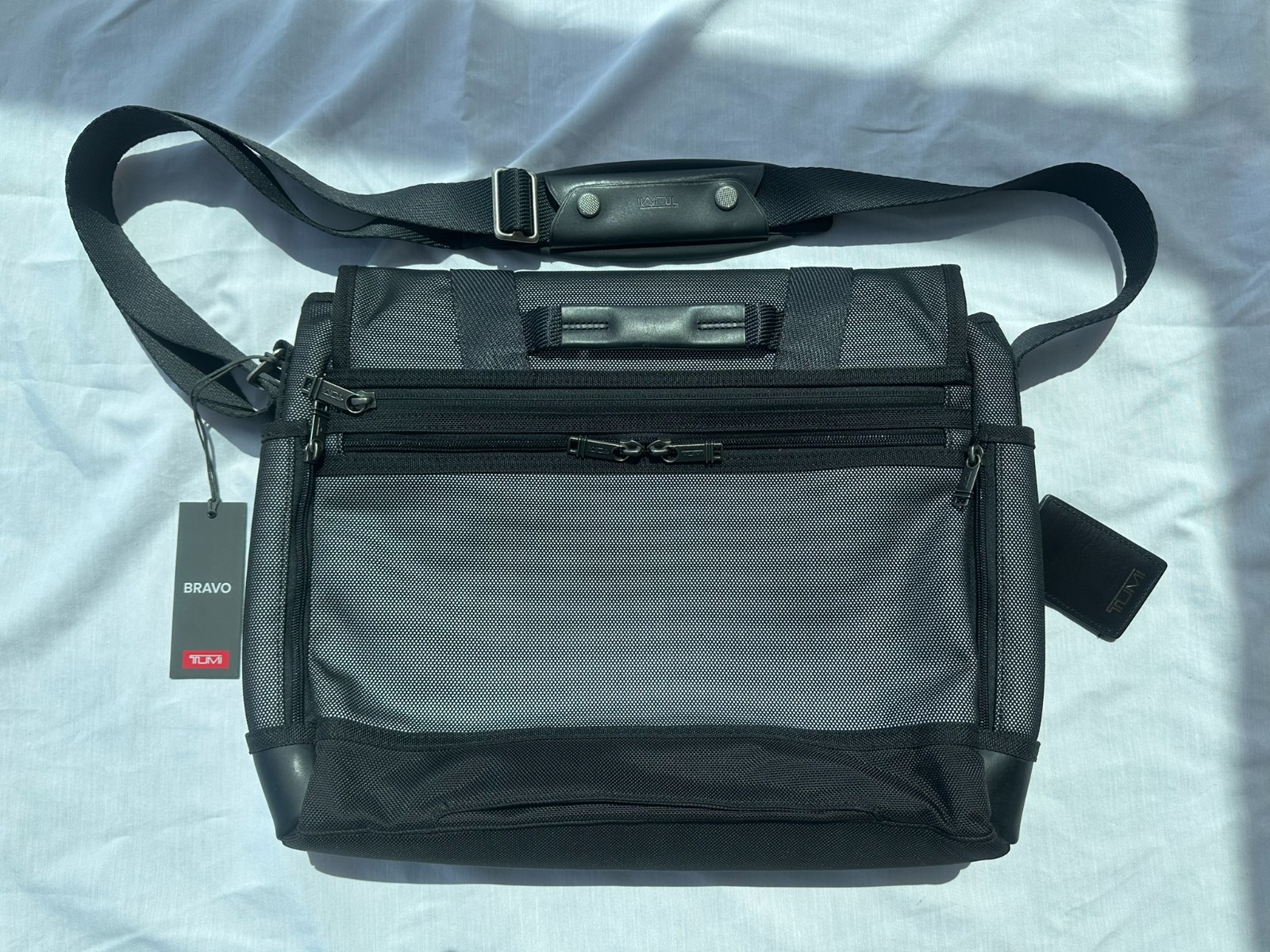 TUMI Alpha Bravo ‘Foster’ Reflective Silver Nylon Messenger Bag – 0222373RS2 NWT