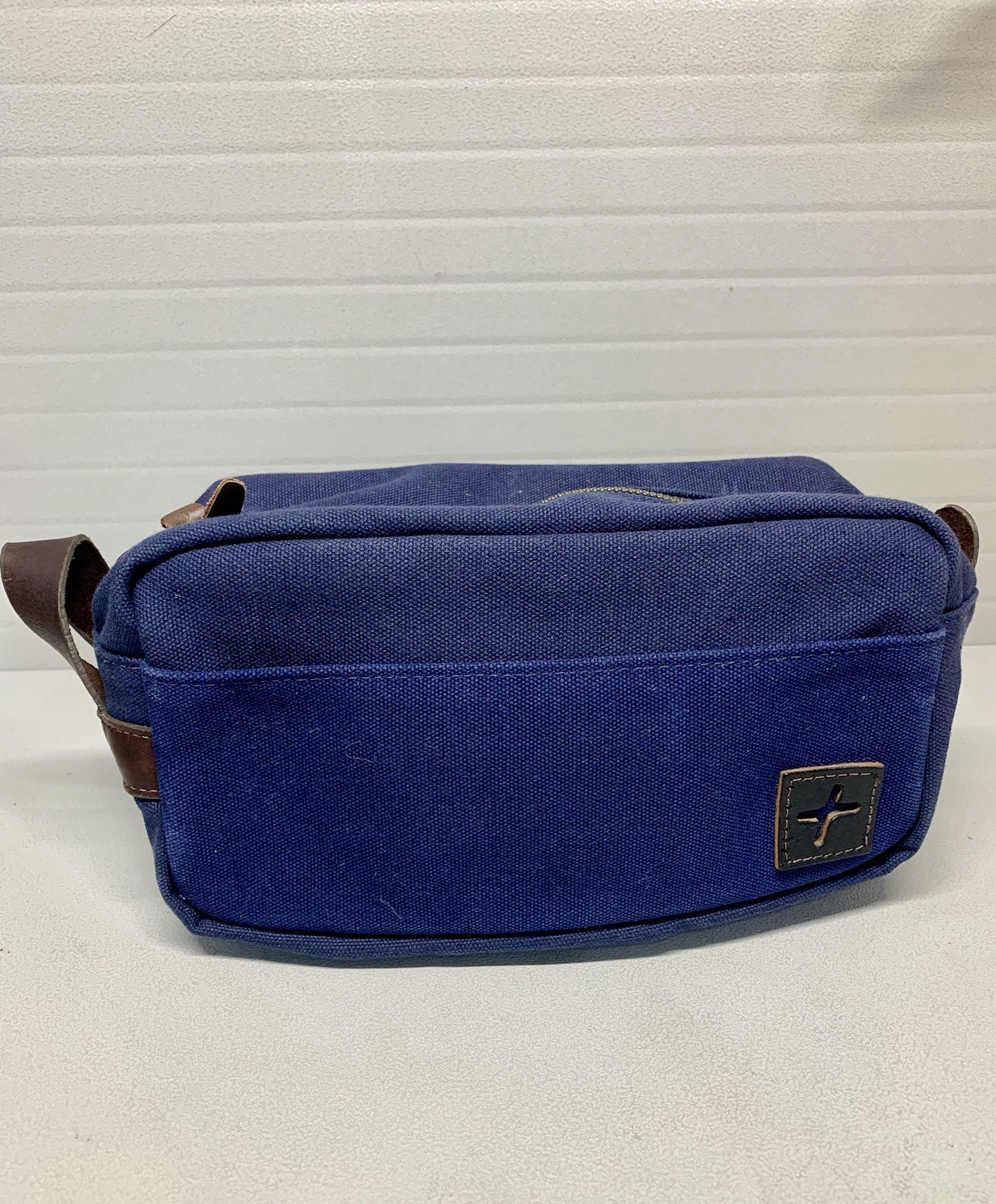 Jack + Mulligan Canvas/LeatherTrm Navy Dopp Bag Toiletry Mens~VERY GOOD CONDITN!