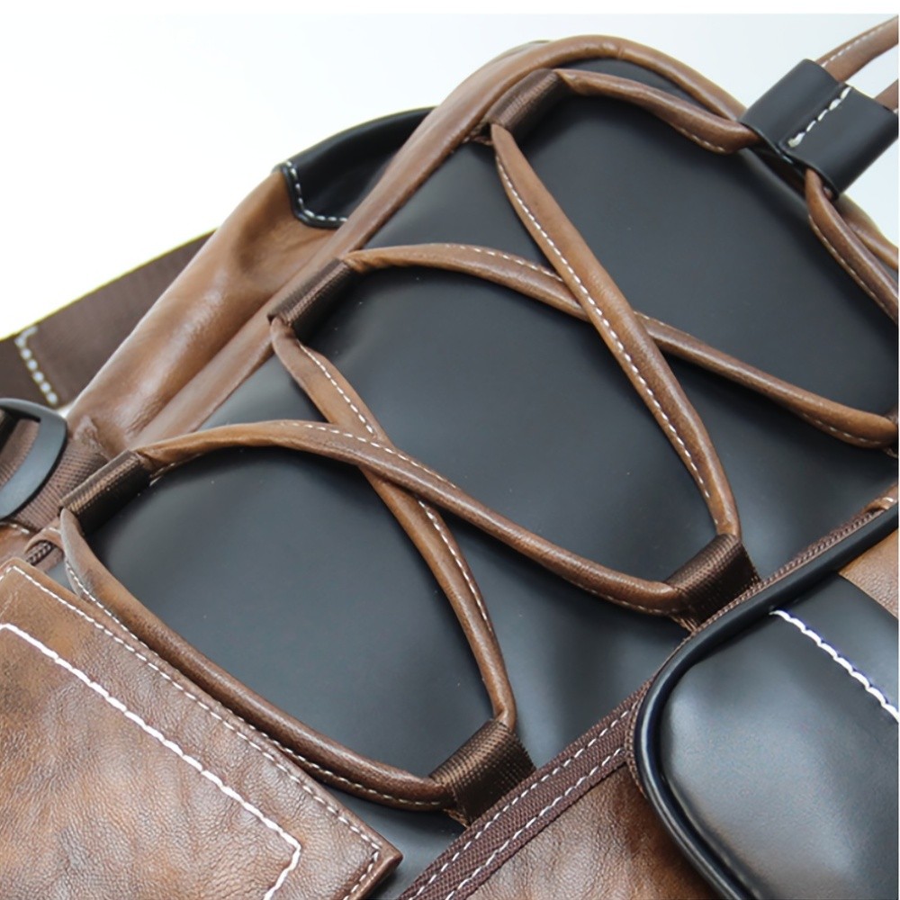 US Business Mens Genuine Leather School Backpack Laptop Travel Waterproof Bag