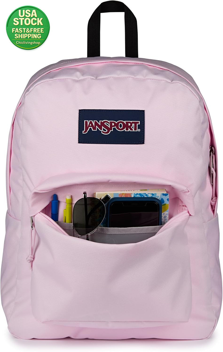 Superbreak One Backpack Lightweight School Bag Pink Ice Daily Pack