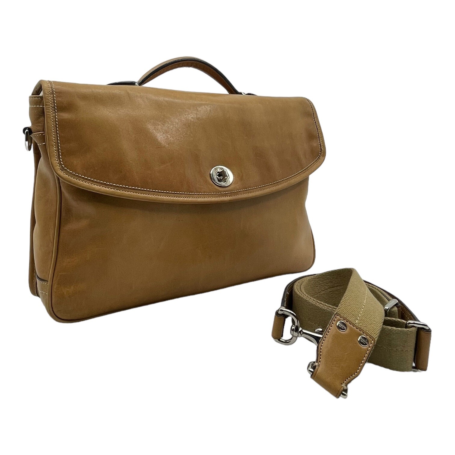 Vintage 90s Y2K COACH F70101 Large Leather Messenger Bag Briefcase Satchel EVC