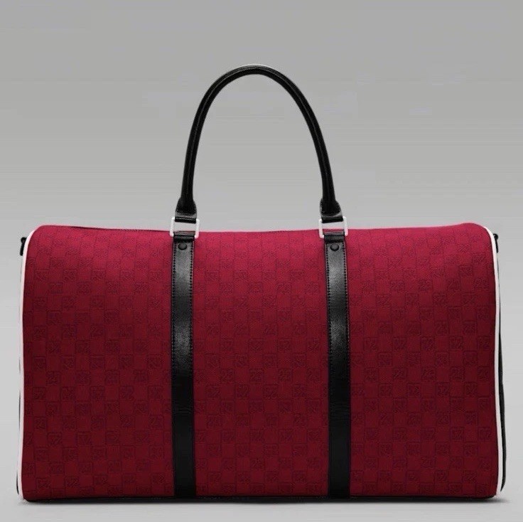 Jordan Nike Monogram Luxury Duffle Bag Varsity Red 40L Luggage Travel LM0759-H15