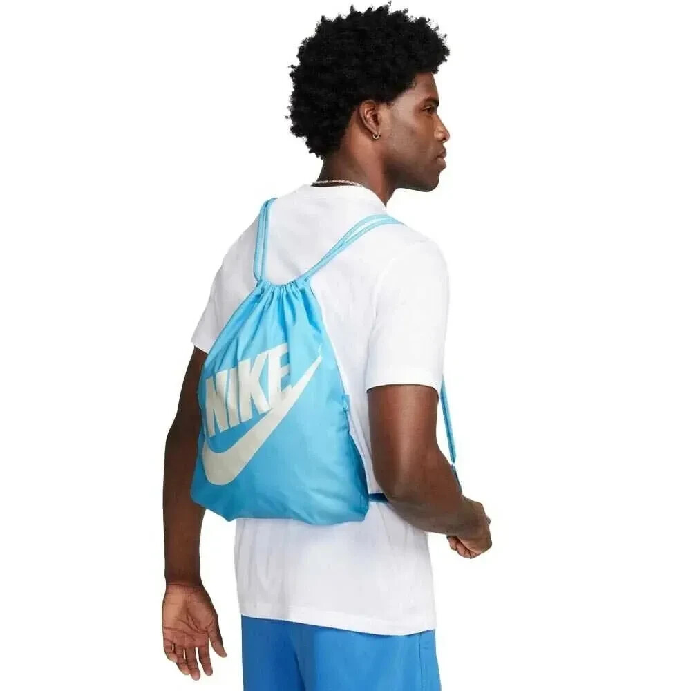 Nike Logo Gym Cinch Sack Drawstring Bag Soccer Blue Backpack DC4245 407 New