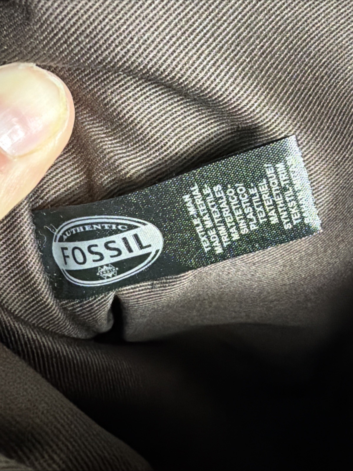 Fossil Estate Canvas Leather Backpack Beige Brown Stained 16x10x5