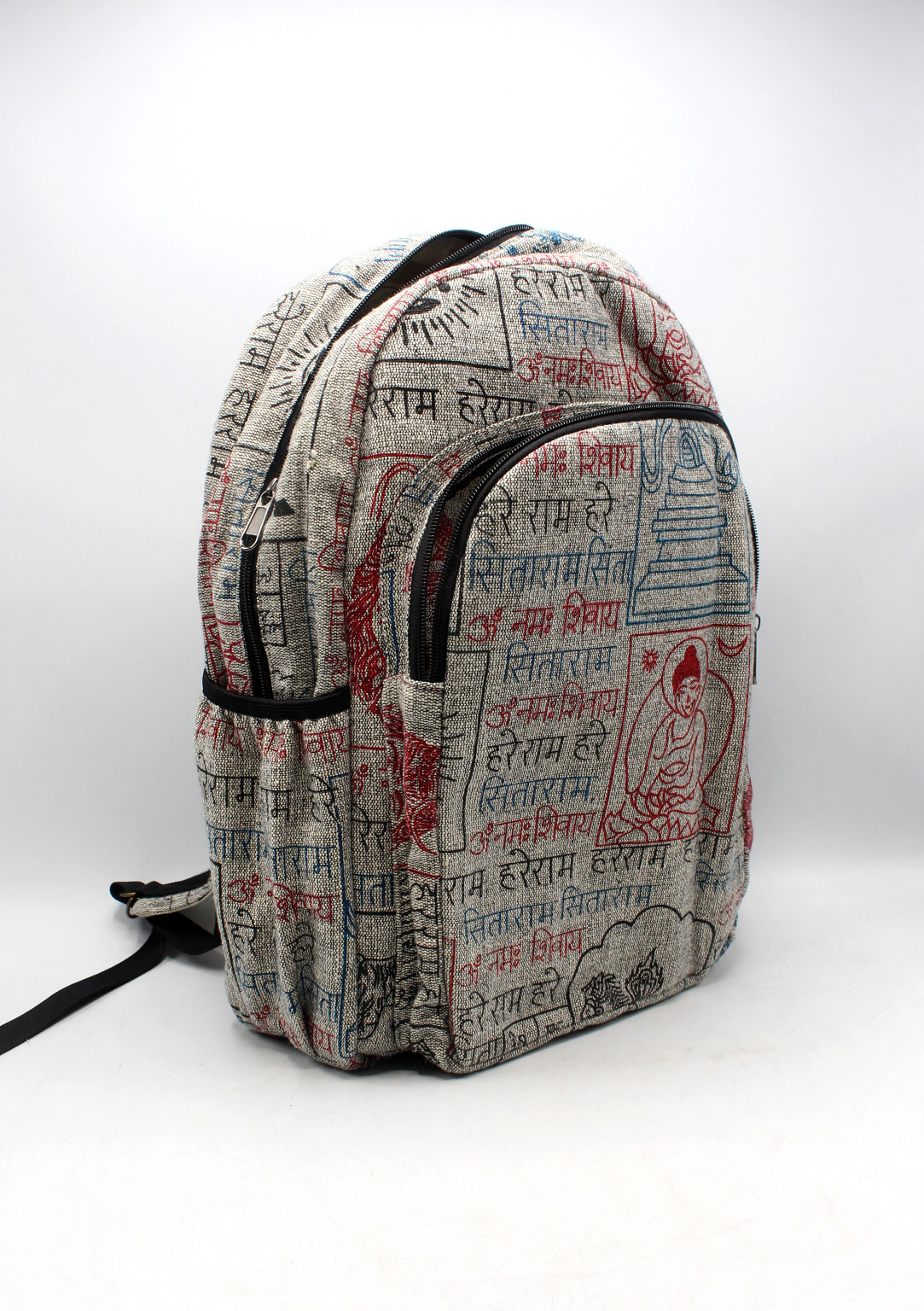Hare Ram Hare Print Buddha Rucksack