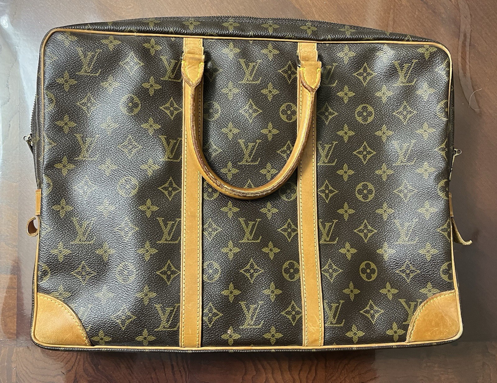 Louis Vuitton Porte-Documents Briefcase/Document Case One Size Brown Canvas