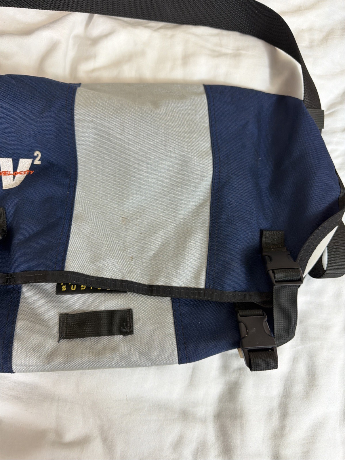 Timbuk2 Large Crossbody Messenger Bag Blue Gray Color Block Embroidered Xv2