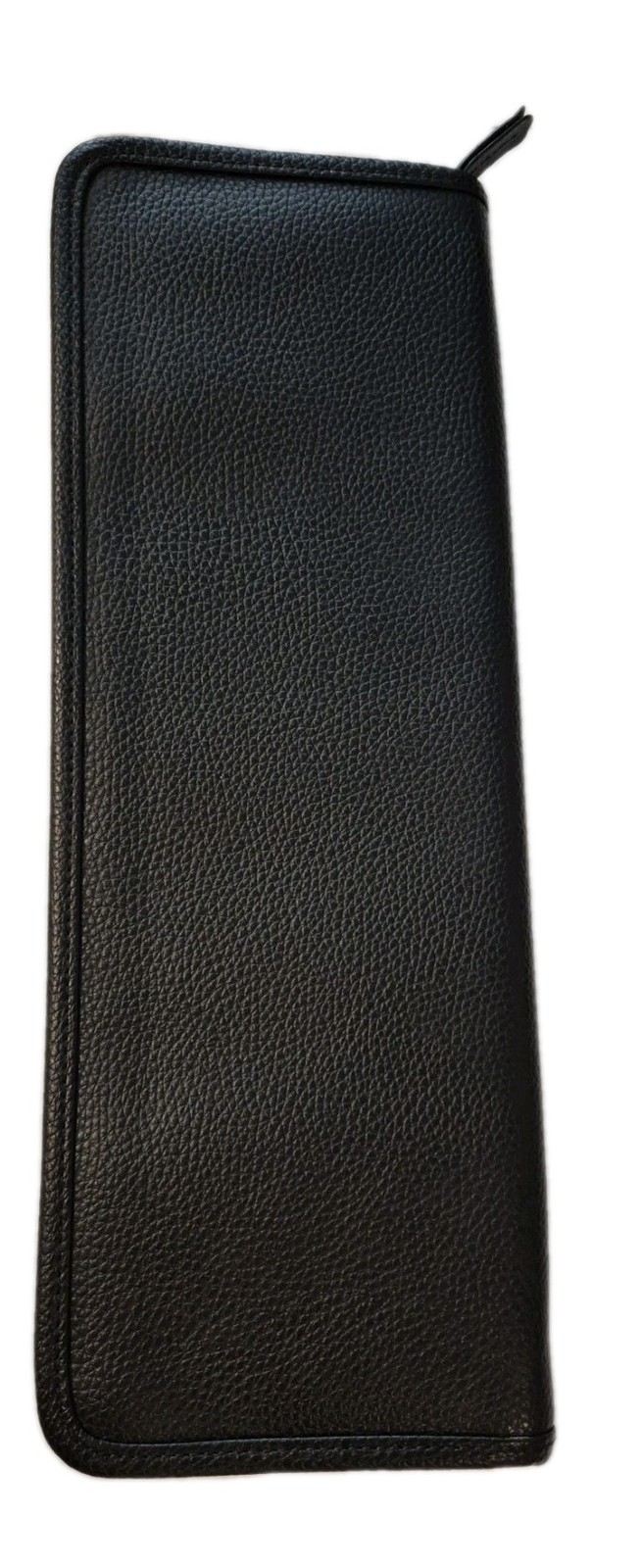 BROOKS BROTHERS Black Faux Leather Zip Around Travel Tie Case