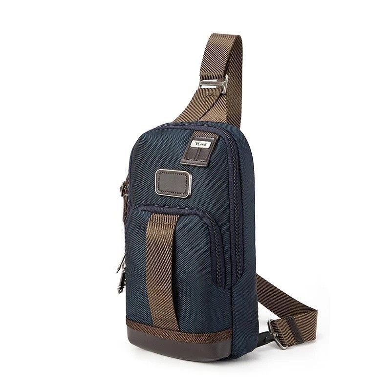 NEW TUMI Alpha Bravo Fremont Fife Slim Sling Bag Navy Ballistic NylonCrossbody