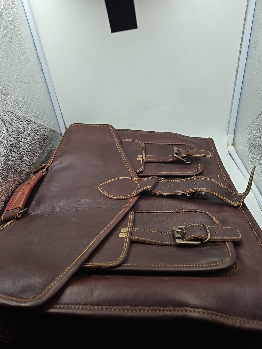 Leather Briefcase Laptop Messenger bag best computer satchel Bag 17 1/2″ 14″