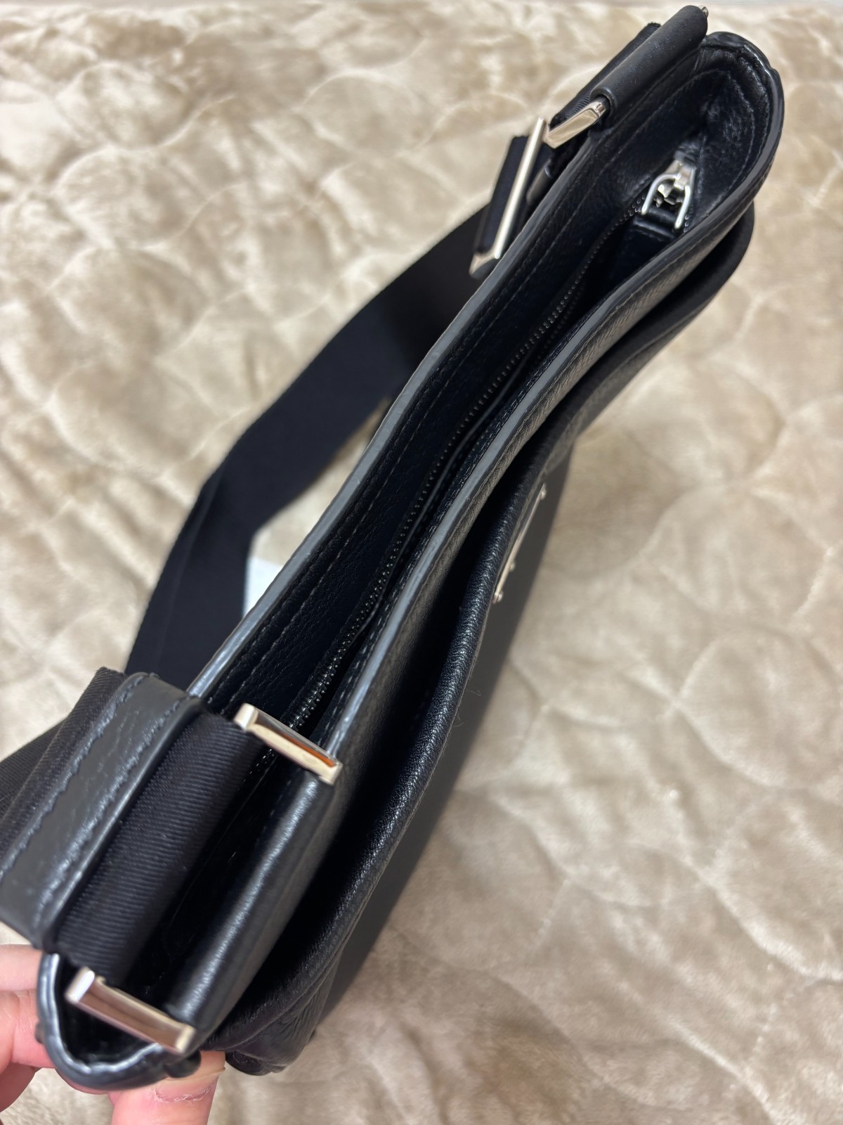 PRADA Vitello City Black Shoulder Bag 2VH019 Unisex Bag