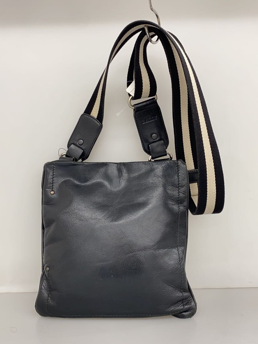 BALLY Authentic Mens Black Leather Designer Shoulder Bag Crossbody 23 x 24 cm