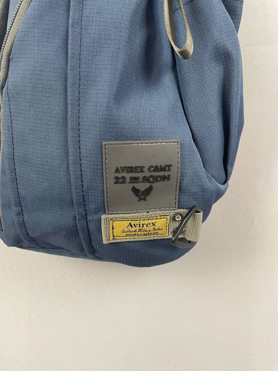 Avirex Vintage Backpack Blue Polyester Double Shoulder Strap Zipper