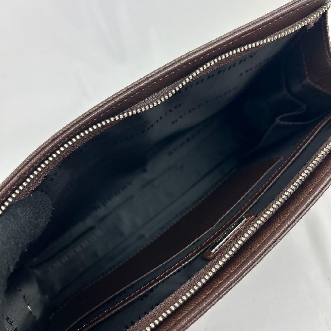 Authentic Burberry Black Leather Clutch Bag 18cm x 26cm Excellent Condition