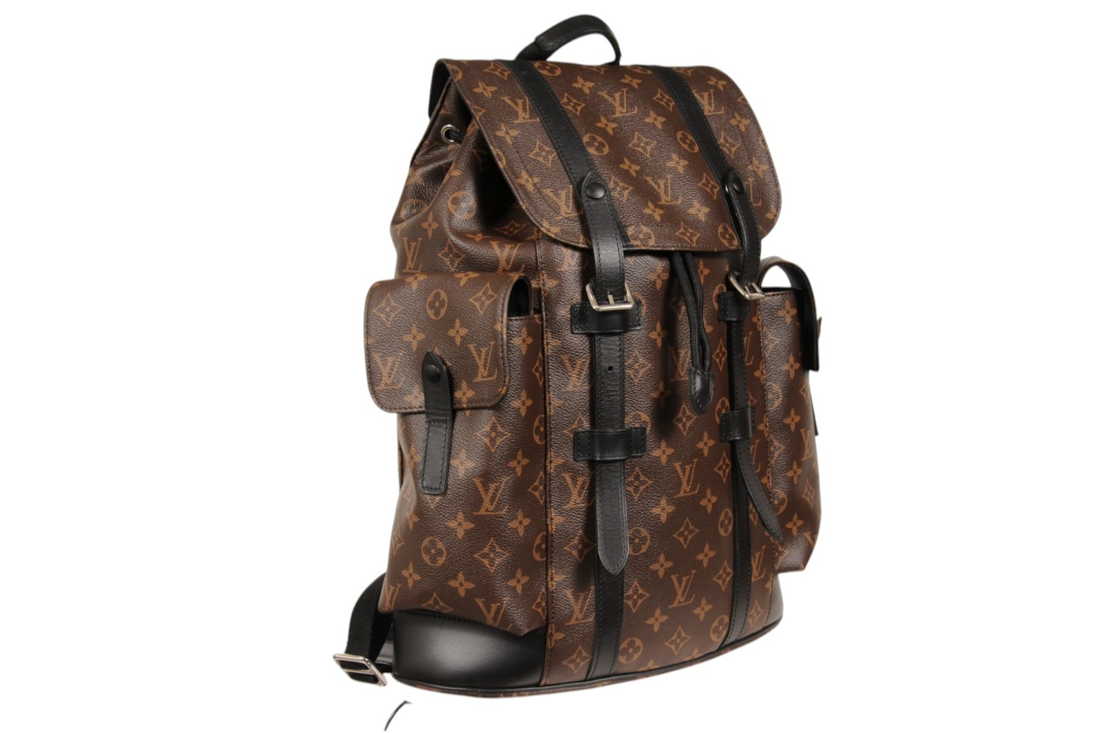 Louis Vuitton Christopher Backpack Brown Black Lv Logo Monogram Travel Carry On