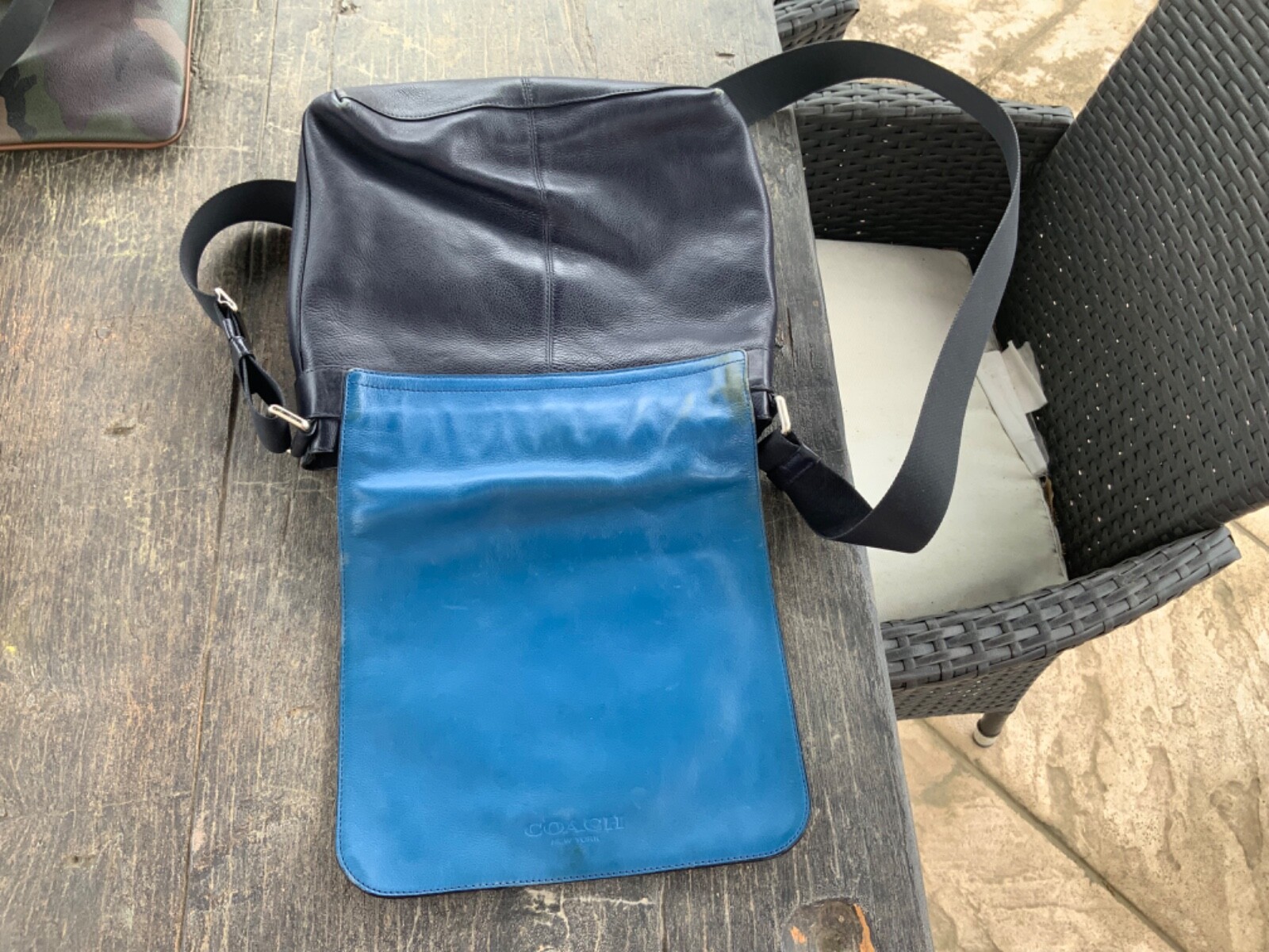 Coach Metropolitan, Sullivan Blue Leather, Crossbody , Messenger, Map Bag.