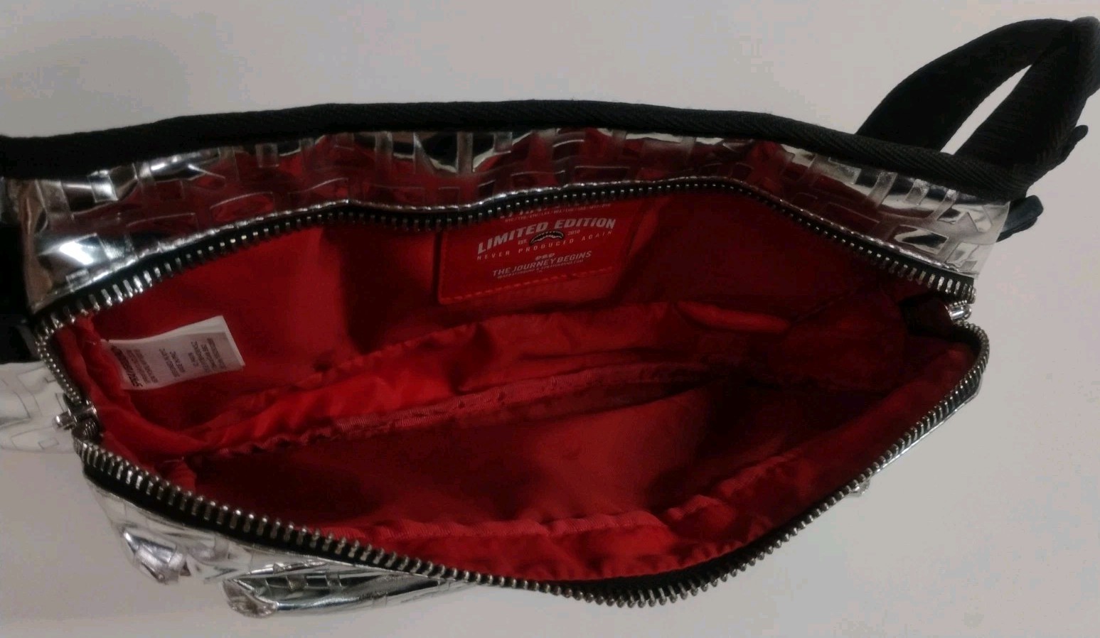 Sprayground Future Titan Metallic Cargo Crossbody Bag Silver Limited Edition
