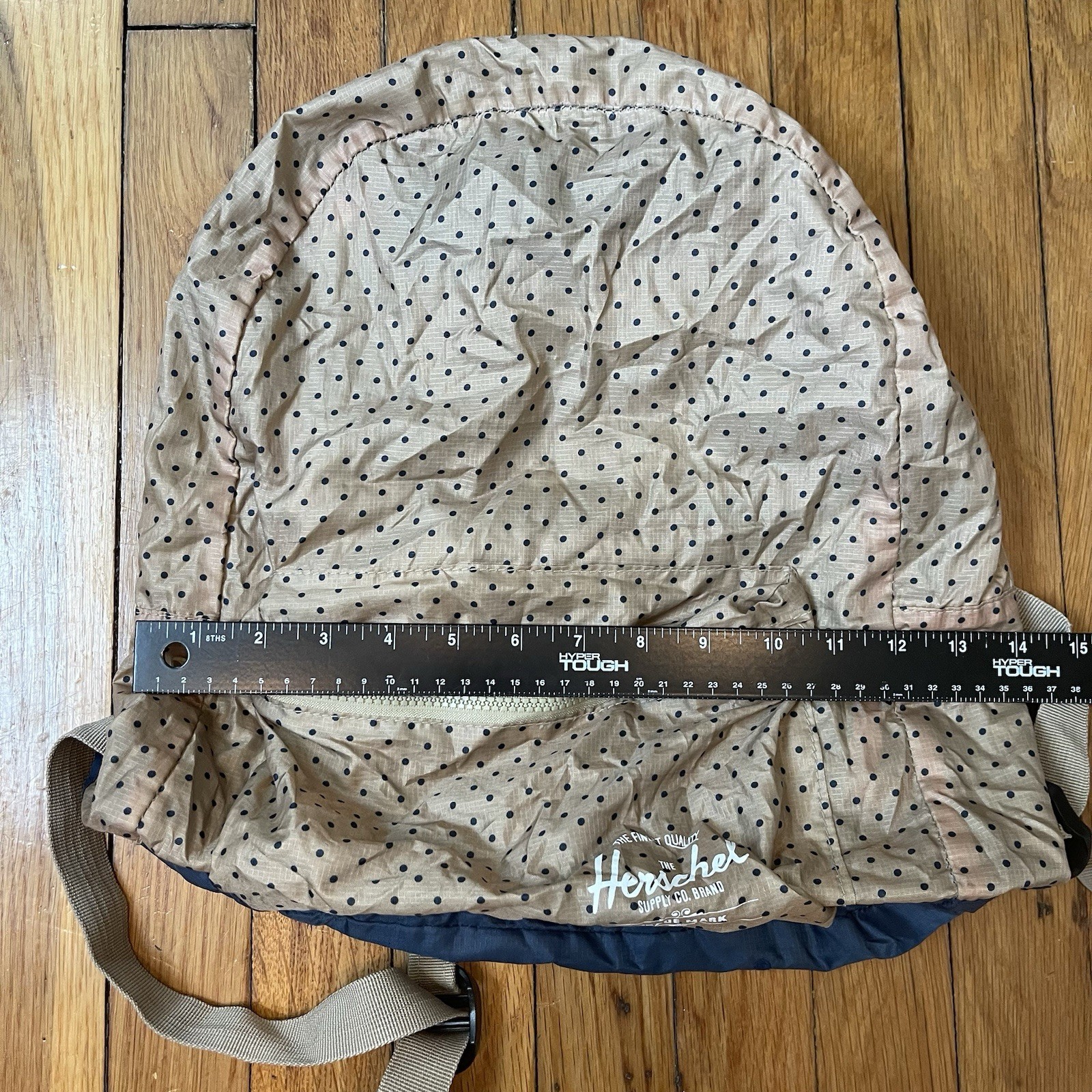 Herschel Supply Co. Packable Daypack Nylon Backpack Tan Polka Dot School Hiking