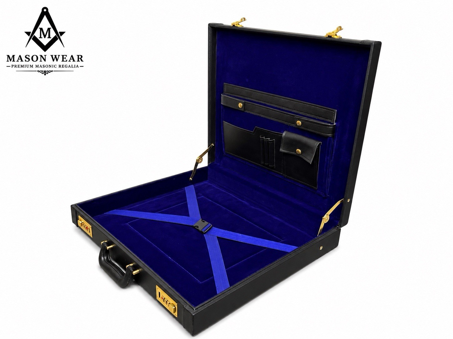 Masonic Regalia Apron Hard Briefcase All Sizes Premium 100%Genuine Black LEATHER
