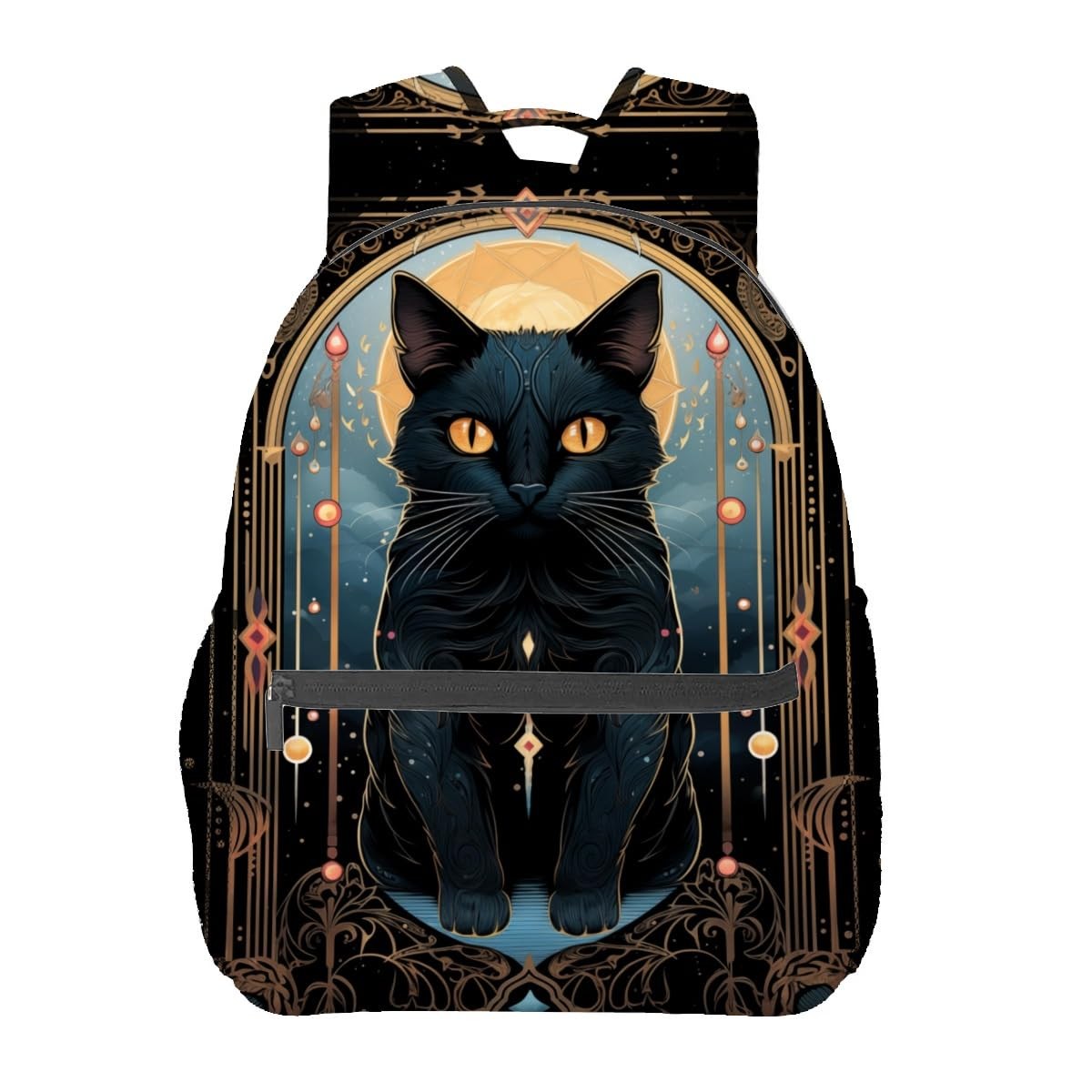Mystical Black Cat Backpack Travel Backpacks Laptop Rucksack,School Bookbag f…