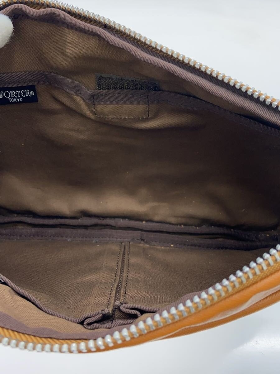 Authentic PORTER Leather Waist Bag Camel 16cm High, 29cm Wide, Slim Style