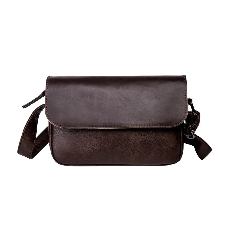 Retro Shoulder Bag Men Crossbody Street Fashion Soft Leather Messenger Handbags