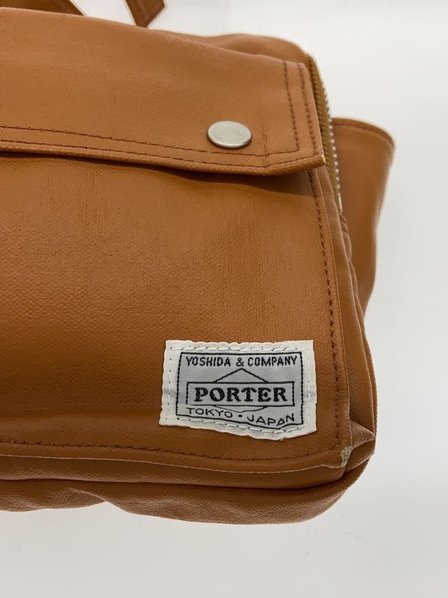 Authentic PORTER Leather Waist Bag Camel 16cm High, 29cm Wide, Slim Style