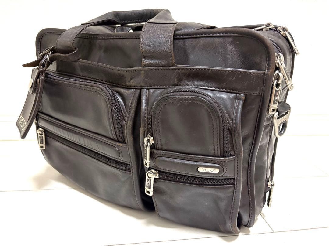 TUMI Briefcase Business Bag All Leather Brown