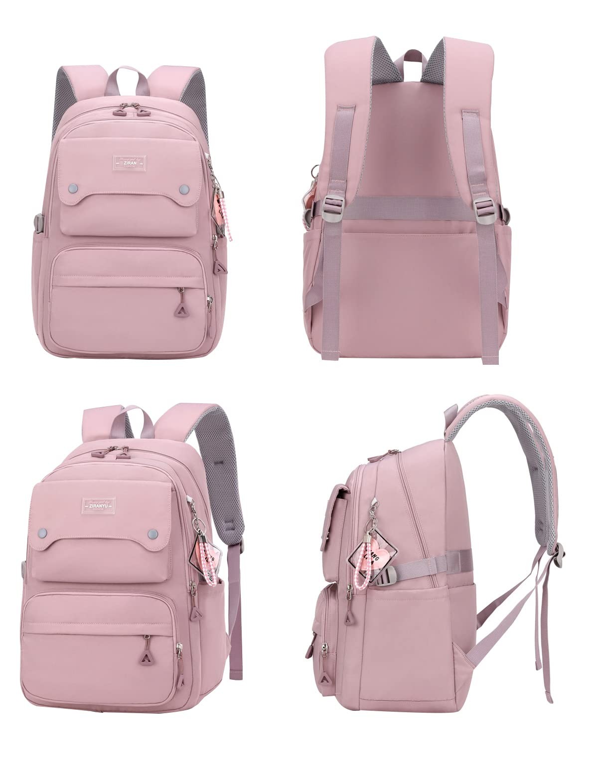 Teen Girls Casual Backpack for High Middle School 26 Liters Black Color