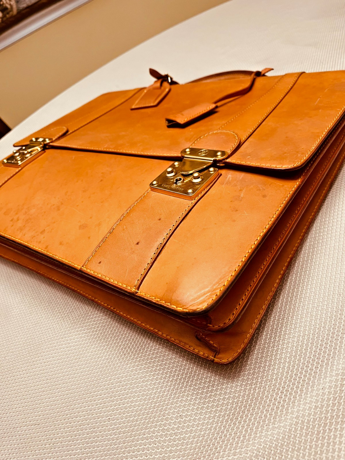 LOUIS VUITTON “SELBIT” NOMADE Leather Briefcase / Satchel / Portfolio – France