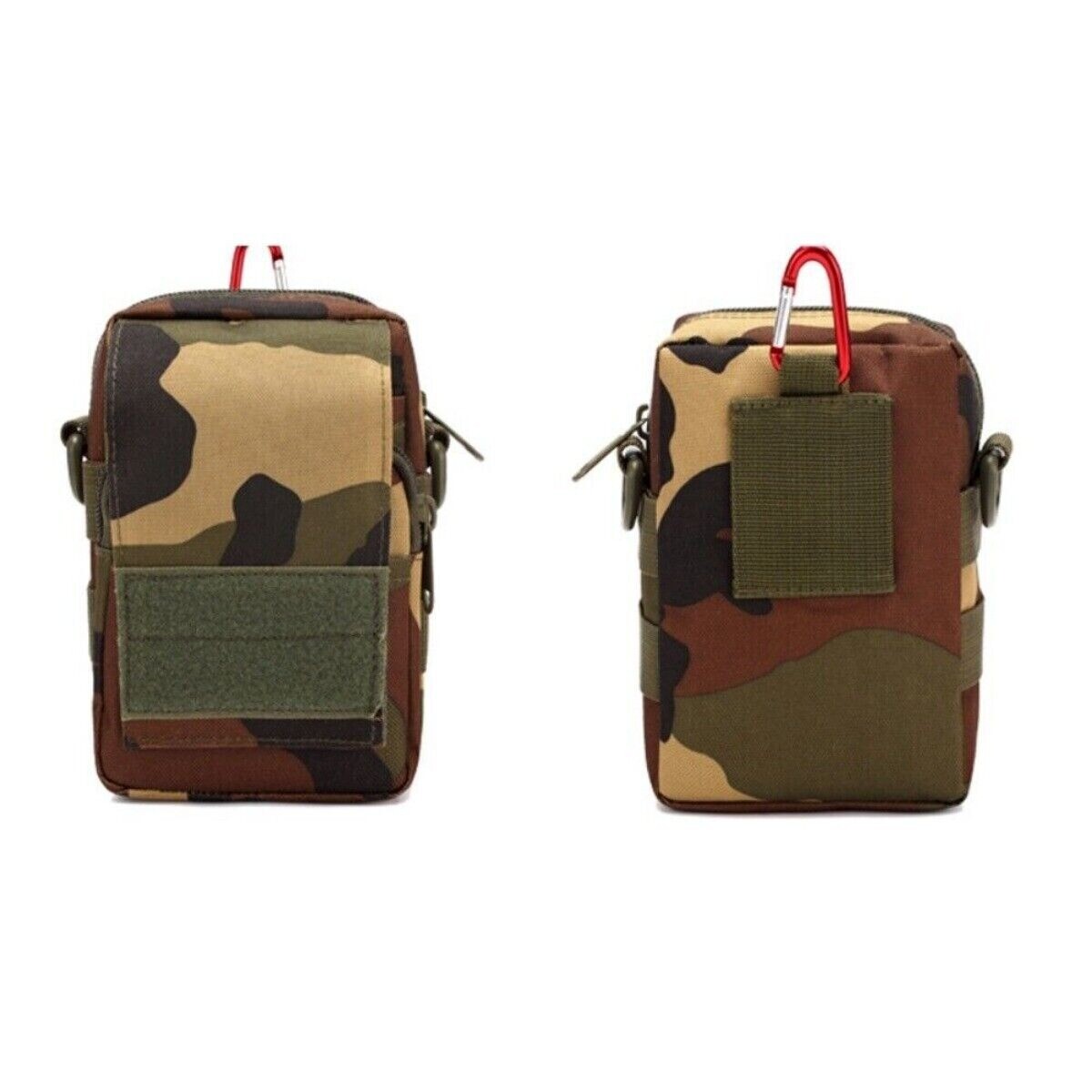 Tactical Molle Pouch Cell Phone Holster Bag Accessory Pouch Double-Zipper Pocket