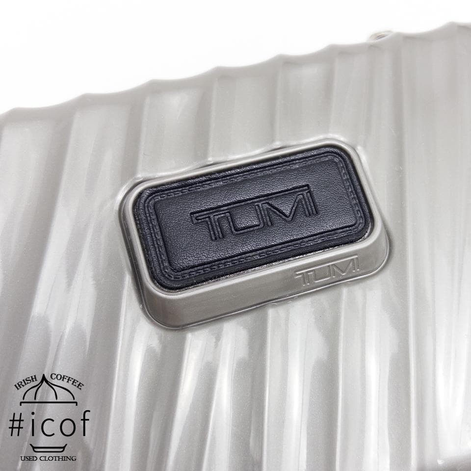 TUMI Delta Hard Shell Zip Pouch Silver Gray Travel Organizer Case Logo Unisex