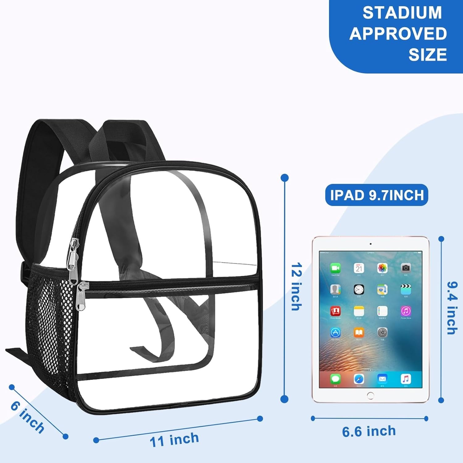 Clear Backpack for Stadium Events Clear Bag Small Stadium Backpack Waterproof…