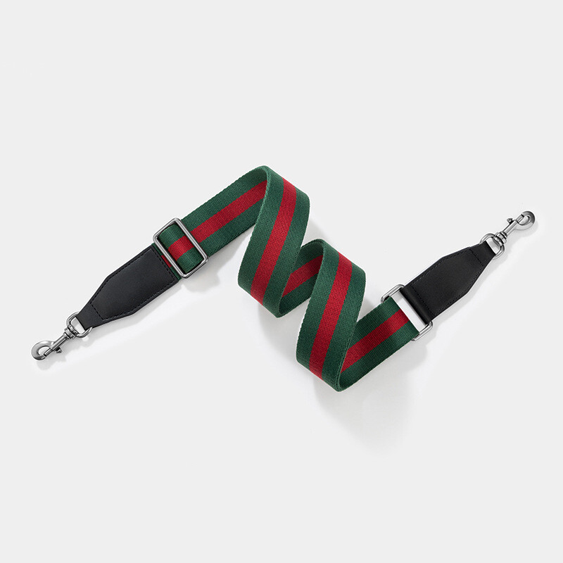 New Crossbody Shoulder Strap Gucci Replacement No Logo Green Red Web Leather