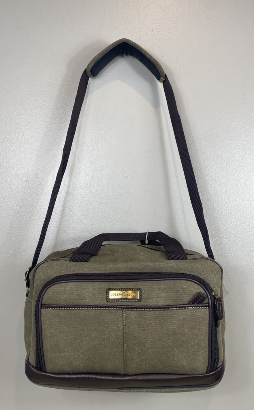 NWT Joseph Abboud 15″ Travel Tote Luggage Brown Multiple Pockets 15″x7″x10″