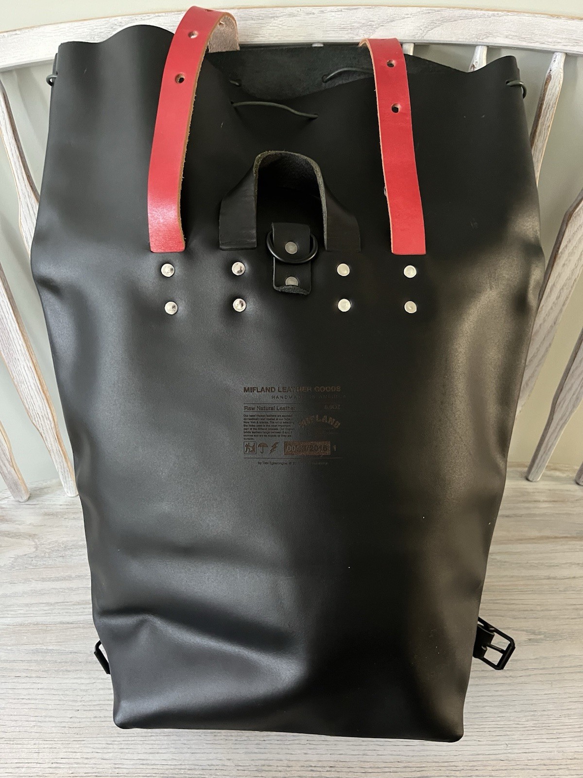 Mifland Leather Goods Rolltop Backpack Rucksack Bag USA Made Adjustable New $460