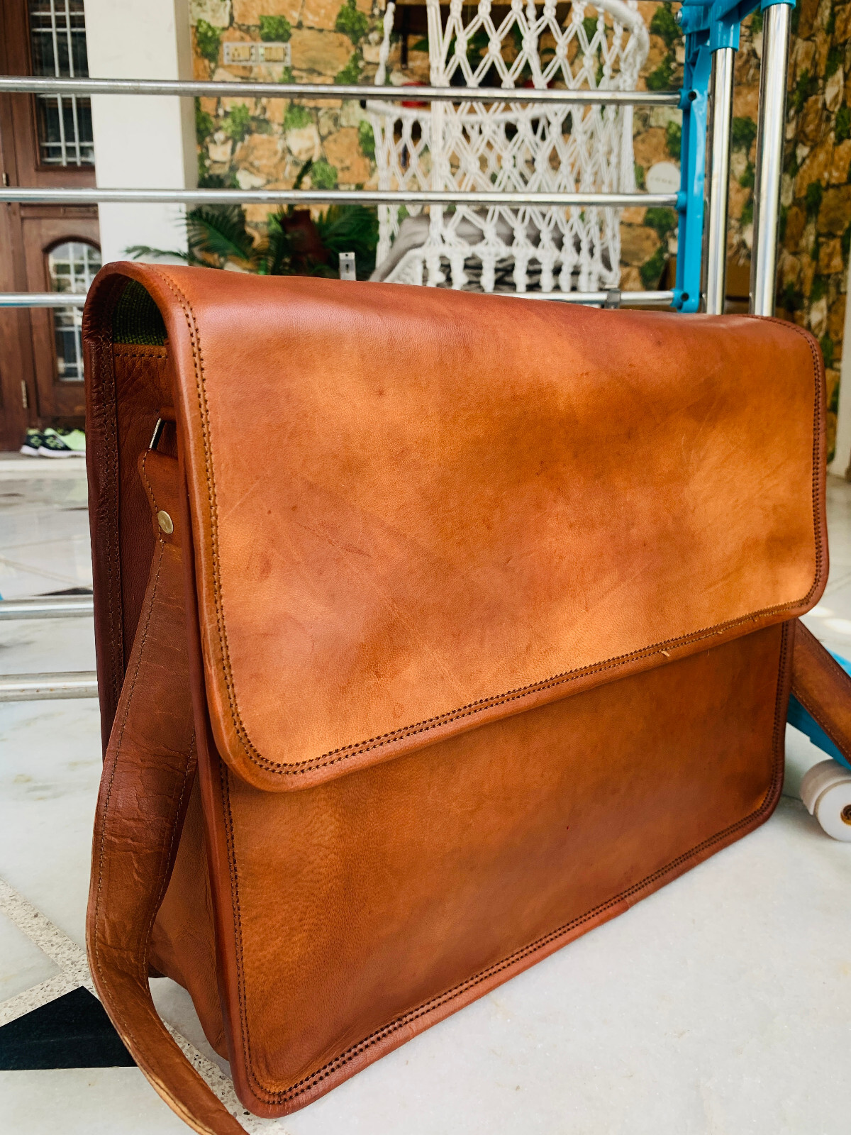 Handmade Men’s SAFe Leather Vintage Laptop Messenger Briefcase Bag Satchel