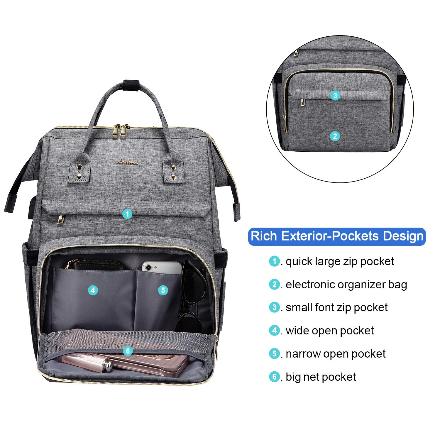Nurse Backpack Laptop Backpack for with Stethoscope Case & USB Charging Port …