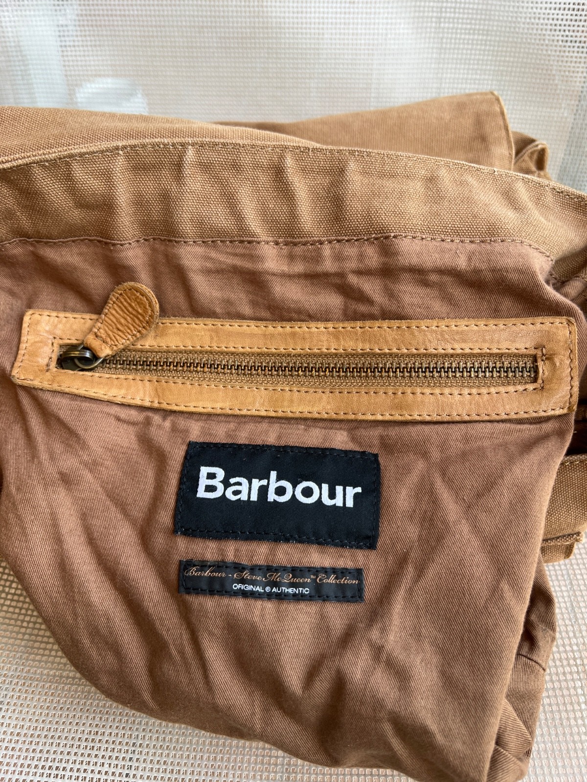 BARBOUR Steve Mc Queen Messenger Shoulder Bag Colonial Cotton Leather Legend 554