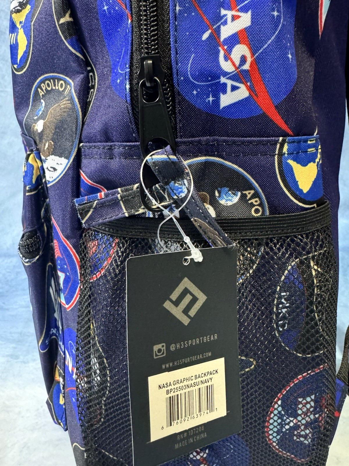 NASA Backpack Bioworld Apollo 11 Space Shuttle Patch Travel Book Bag