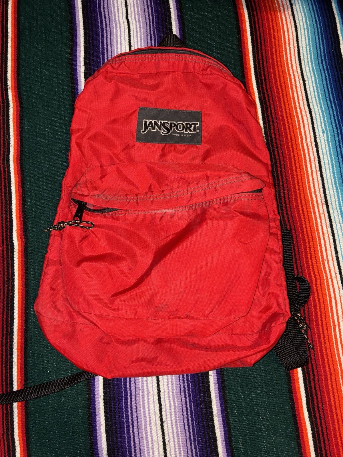 Vintage JanSport Made in USA Red Backpack Classic School Book Bag Travel