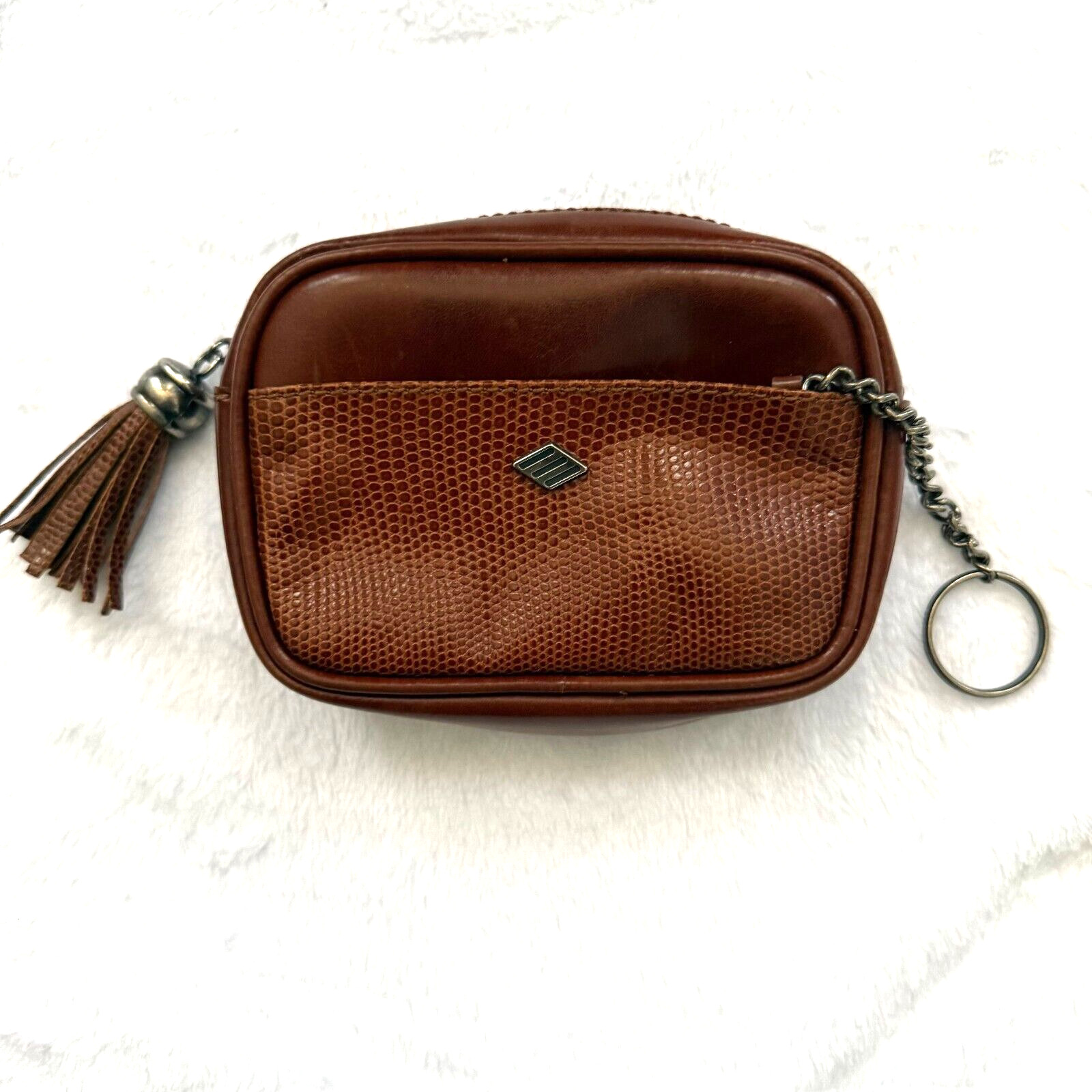 Joseph Abboud Regency Genuine Leather Brown Travel Pouch 4.5″ x 3.5″ Italian