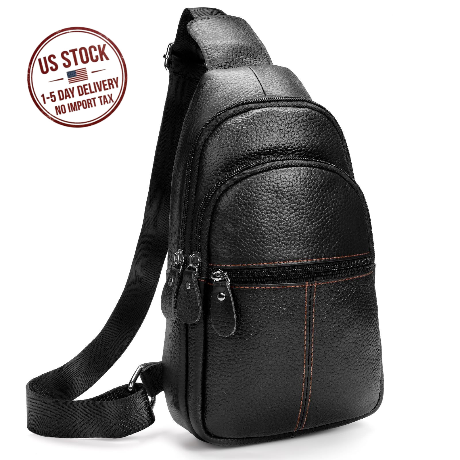 Genuine Leather Sling Crossbody Chest Bag for Men Women Travel Shoulder Bag