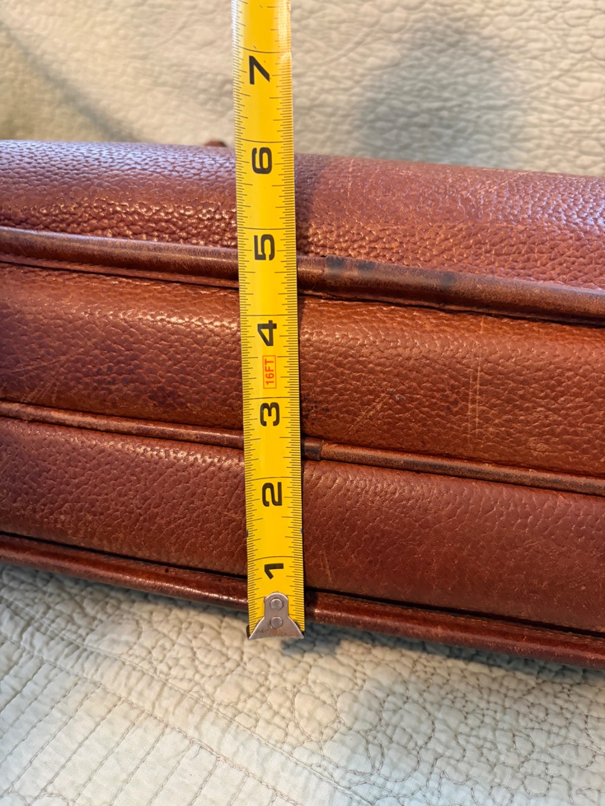 Orvis Bullhide Leather Briefcase Bag Messenger Bag Shoulder Strap Brown Distress