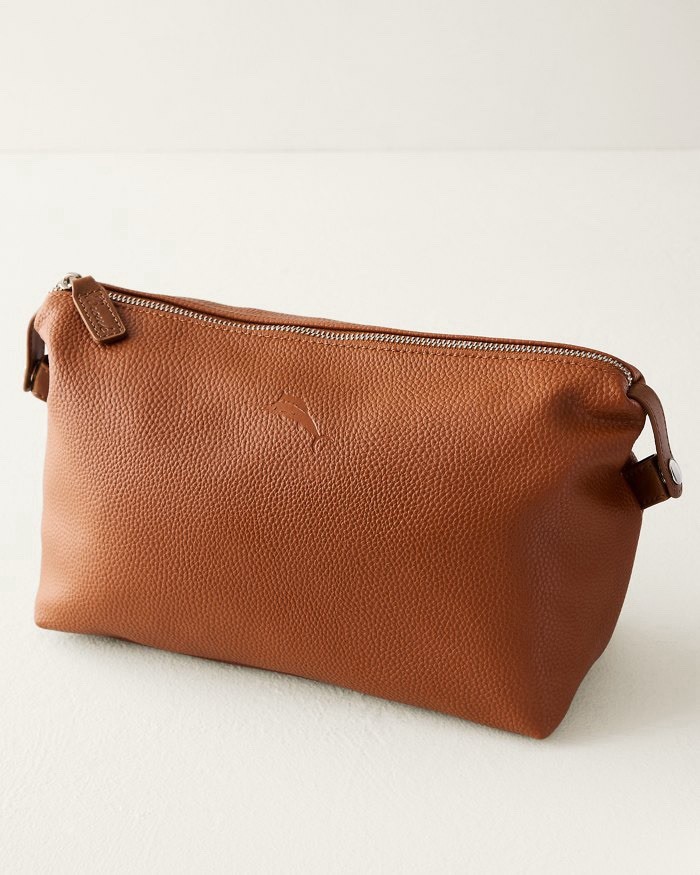 Brouk & Co Brown Embossed Marlin Dopp Kit Tommy Bahama Collab